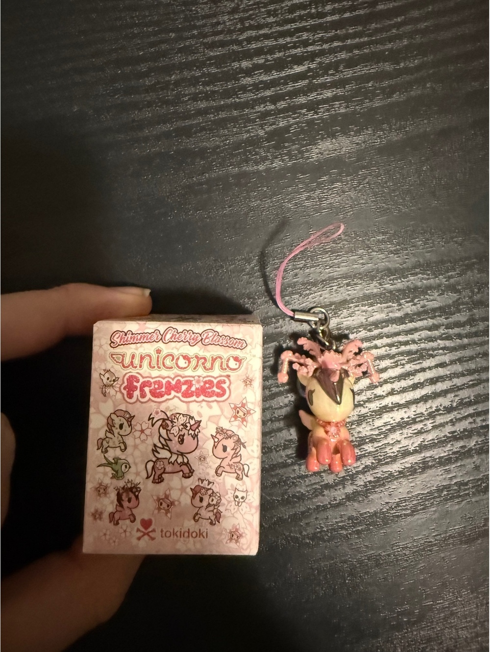 Tokidoki Unicorno Frenzies Regal Shimmer Cherry Blossom Phone Charm Keychain